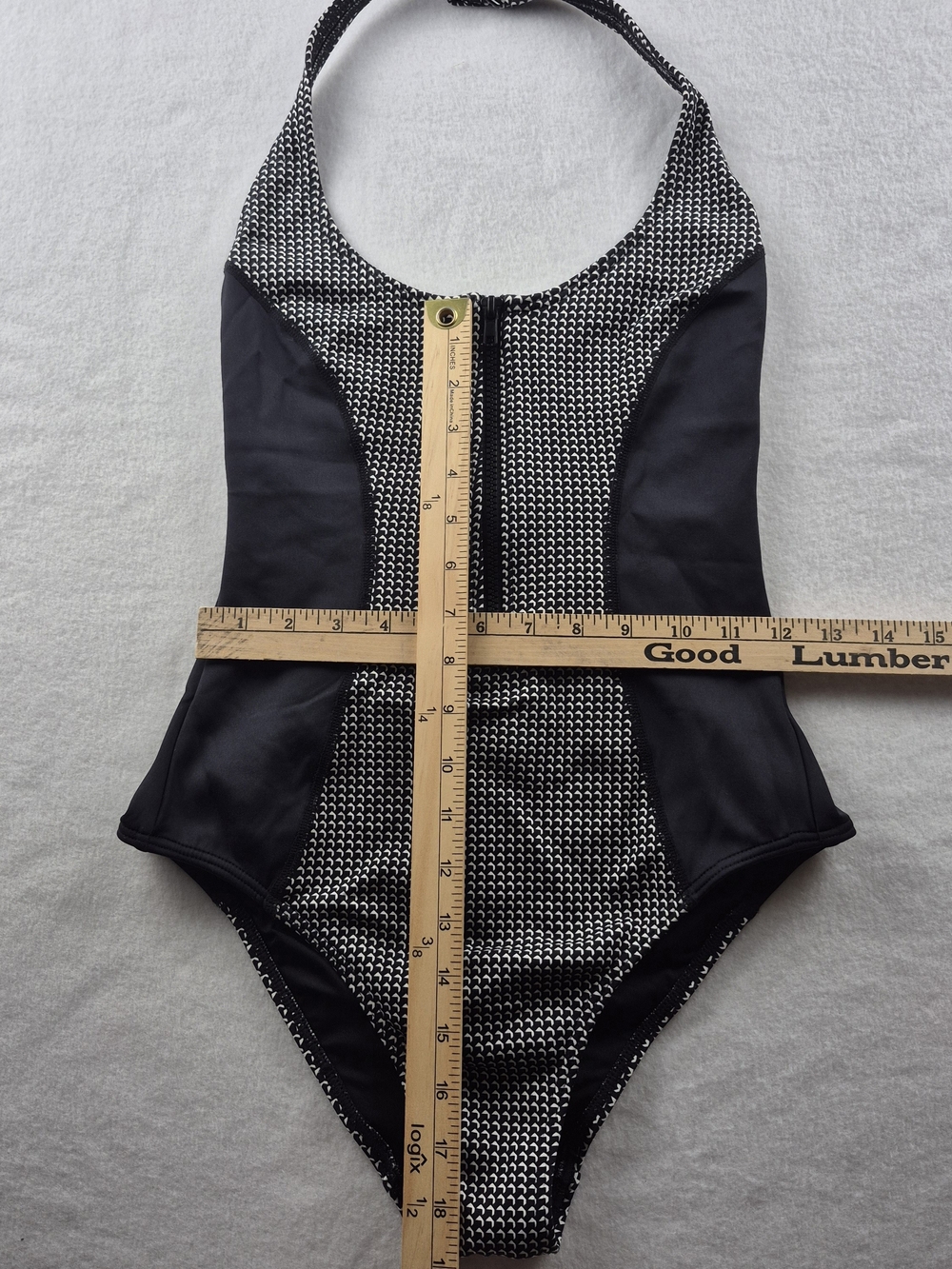 Victoria’s Secret Zip Front Halter One Piece Swimsuit Geometric Colorblock S - Picture 2 of 8